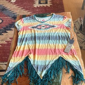 Double D Ranch Multicolor Fringe Tee